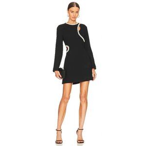 Jonathan Simkhai Katherine Diamante Cutout Mini Dress in Black 0 New Womens